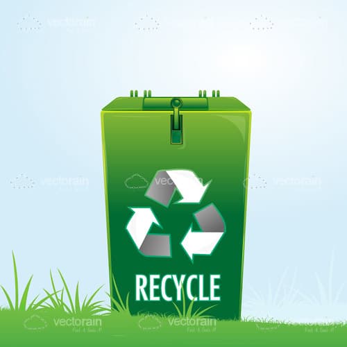 Green Recycling Bin